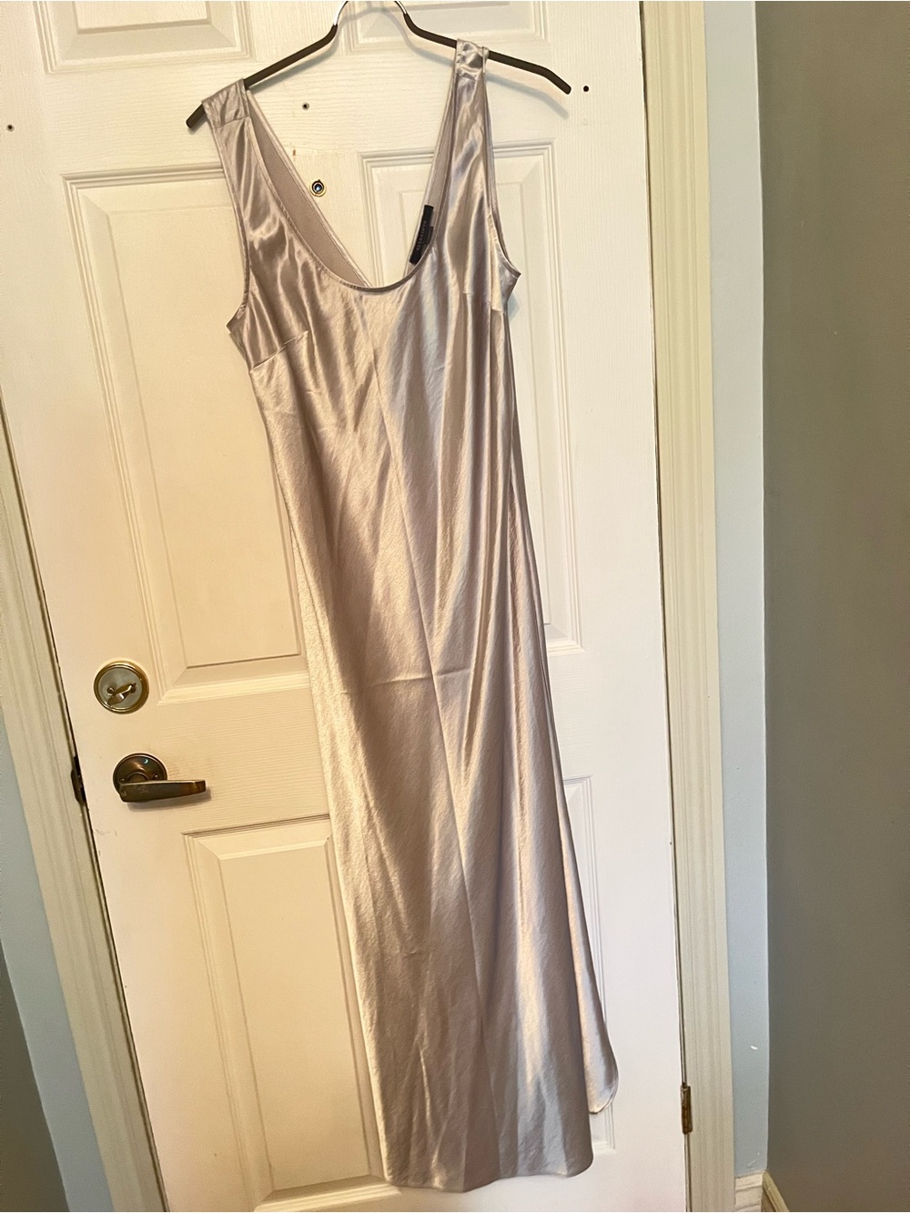 AllSaints Cream Satin Slip Dress